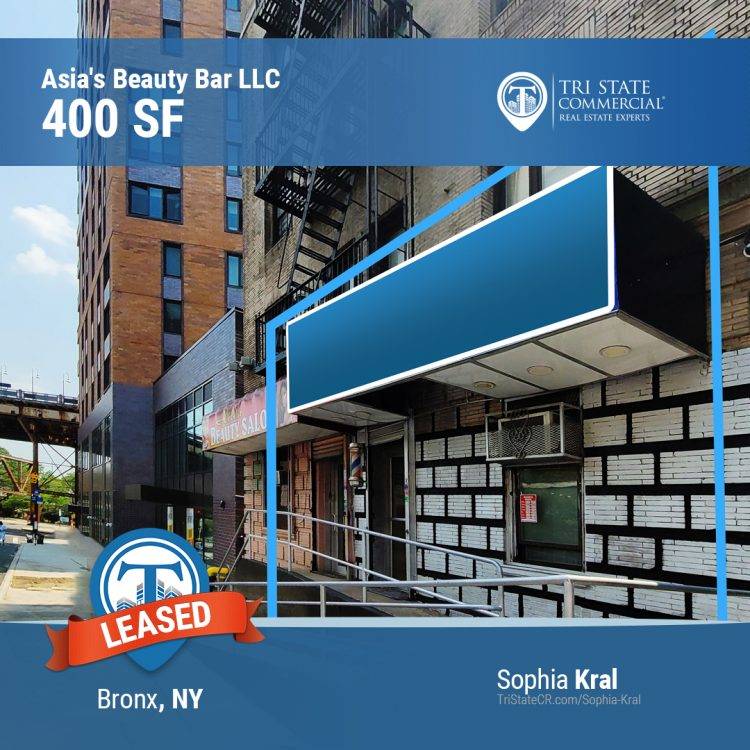 400 RSF 1010 E Tremont Ave Asia's Beauty Bar LLC • Tri State Commercial