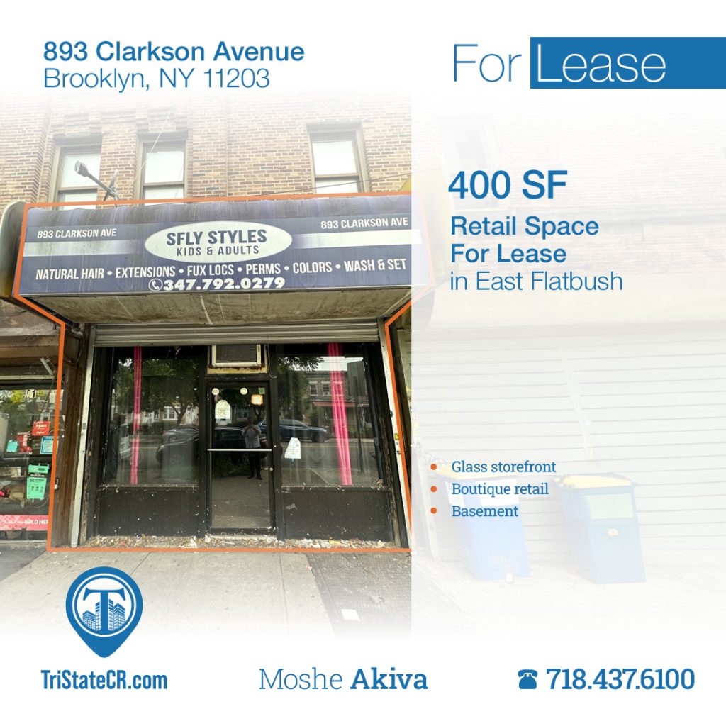 400 SF 893 Clarkson Ave Retail Space For Lease in East Flatbush